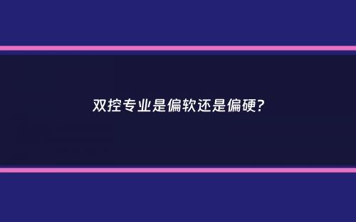 双控专业是偏软还是偏硬？