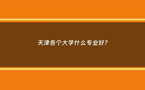 天津各个大学什么专业好？