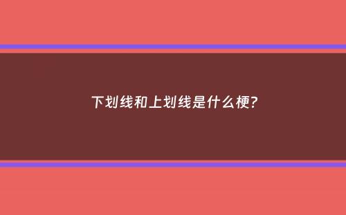 下划线和上划线是什么梗？