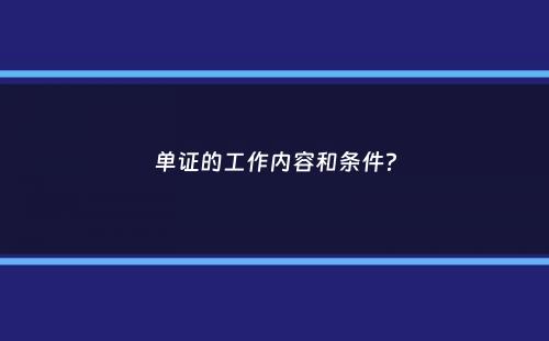 单证的工作内容和条件？