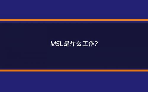 MSL是什么工作？