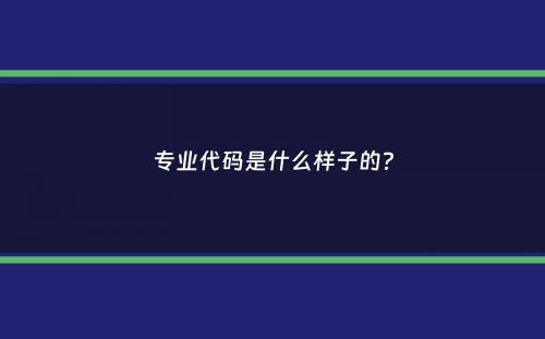 专业代码是什么样子的？