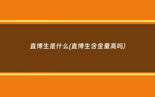 直博生是什么(直博生含金量高吗）