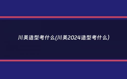 川美造型考什么(川美2024造型考什么）