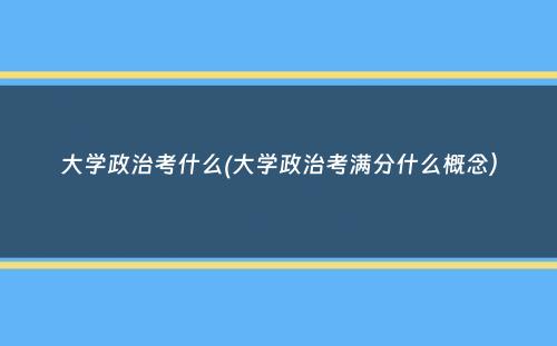 大学政治考什么(大学政治考满分什么概念）