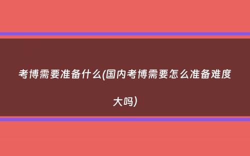 考博需要准备什么(国内考博需要怎么准备难度大吗）