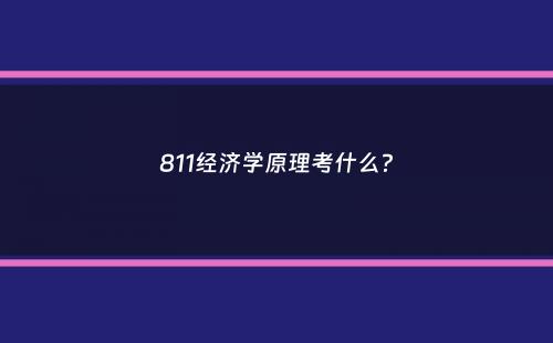 811经济学原理考什么？