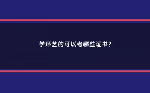 学环艺的可以考哪些证书？