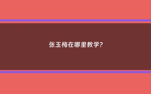 张玉梅在哪里教学？