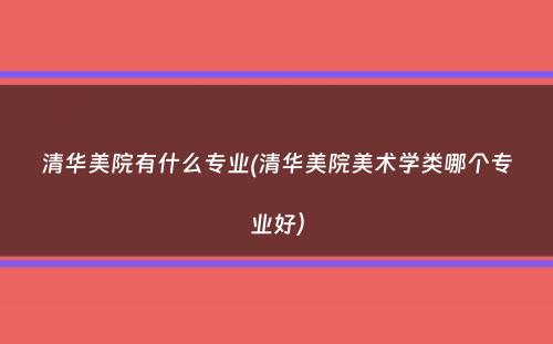 清华美院有什么专业(清华美院美术学类哪个专业好）