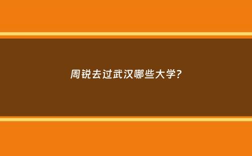 周锐去过武汉哪些大学？