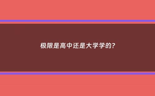 极限是高中还是大学学的？