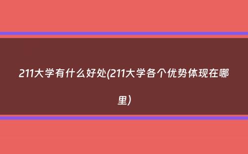 211大学有什么好处(211大学各个优势体现在哪里）