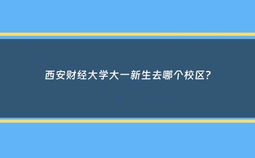 西安财经大学大一新生去哪个校区？