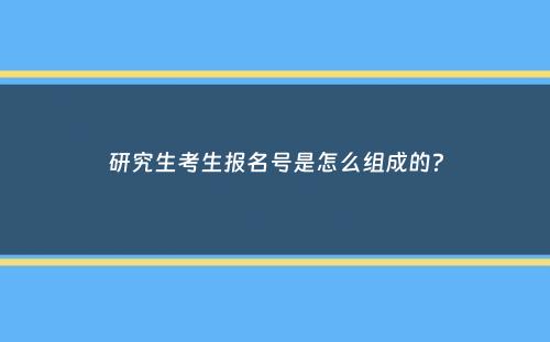 研究生考生报名号是怎么组成的？