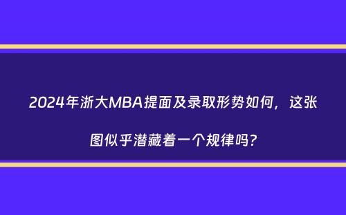 2024年浙大MBA提面及录取形势如何，这张图似乎潜藏着一个规律吗？