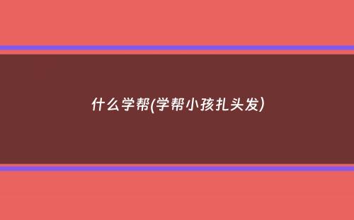 什么学帮(学帮小孩扎头发）