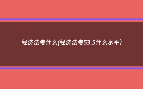 经济法考什么(经济法考53.5什么水平）