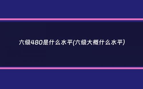 六级480是什么水平(六级大概什么水平）