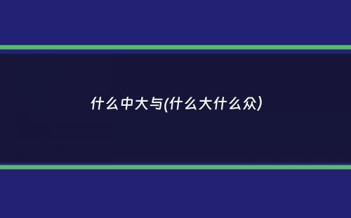 什么中大与(什么大什么众）