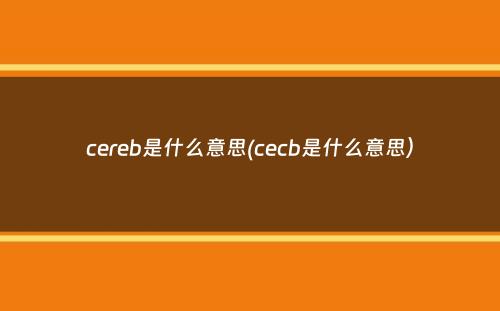 cereb是什么意思(cecb是什么意思）