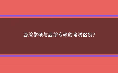 西综学硕与西综专硕的考试区别？