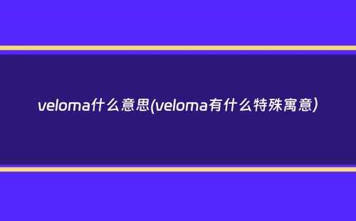 veloma什么意思(veloma有什么特殊寓意）