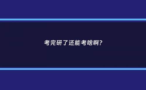 考完研了还能考啥啊？