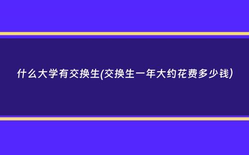 什么大学有交换生(交换生一年大约花费多少钱）