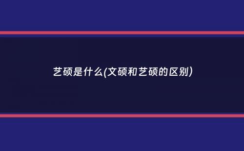 艺硕是什么(文硕和艺硕的区别）