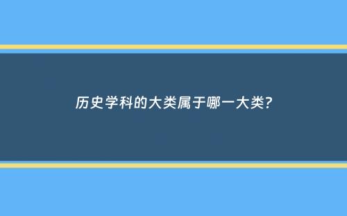 历史学科的大类属于哪一大类？