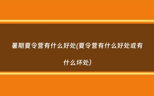 暑期夏令营有什么好处(夏令营有什么好处或有什么坏处）