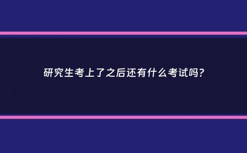 研究生考上了之后还有什么考试吗？