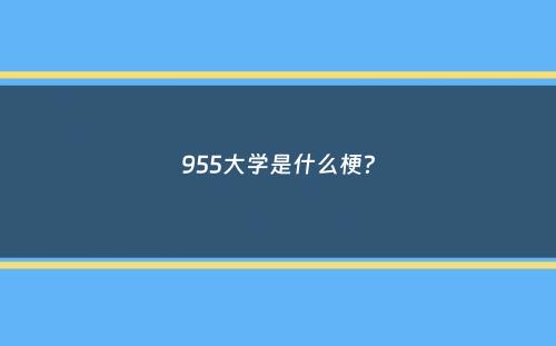 955大学是什么梗？