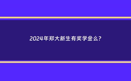 2024年郑大新生有奖学金么？