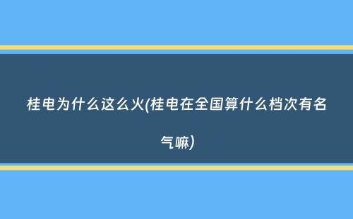 桂电为什么这么火(桂电在全国算什么档次有名气嘛）