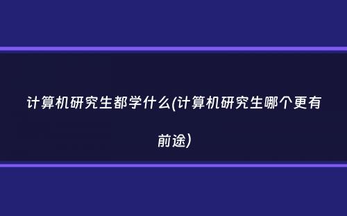 计算机研究生都学什么(计算机研究生哪个更有前途）